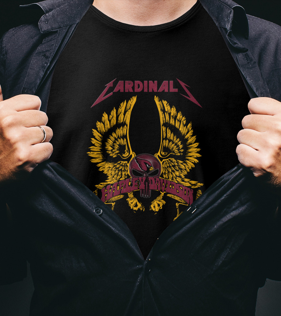 Cardinals Harley Davidson Nfl Wings T-Shirt