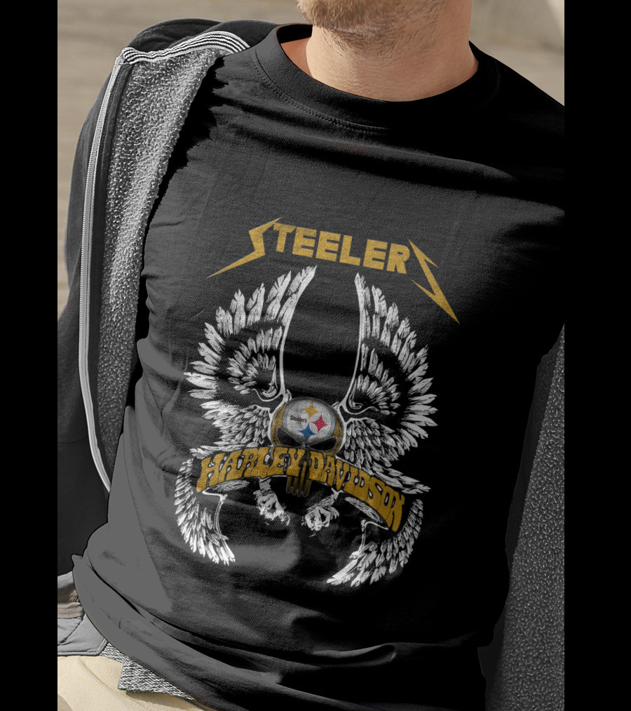 Steelers Harley Davidson Wings T-Shirt