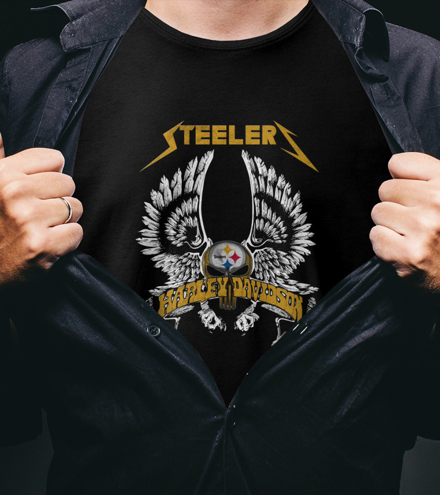 Steelers Harley Davidson Wings T-Shirt