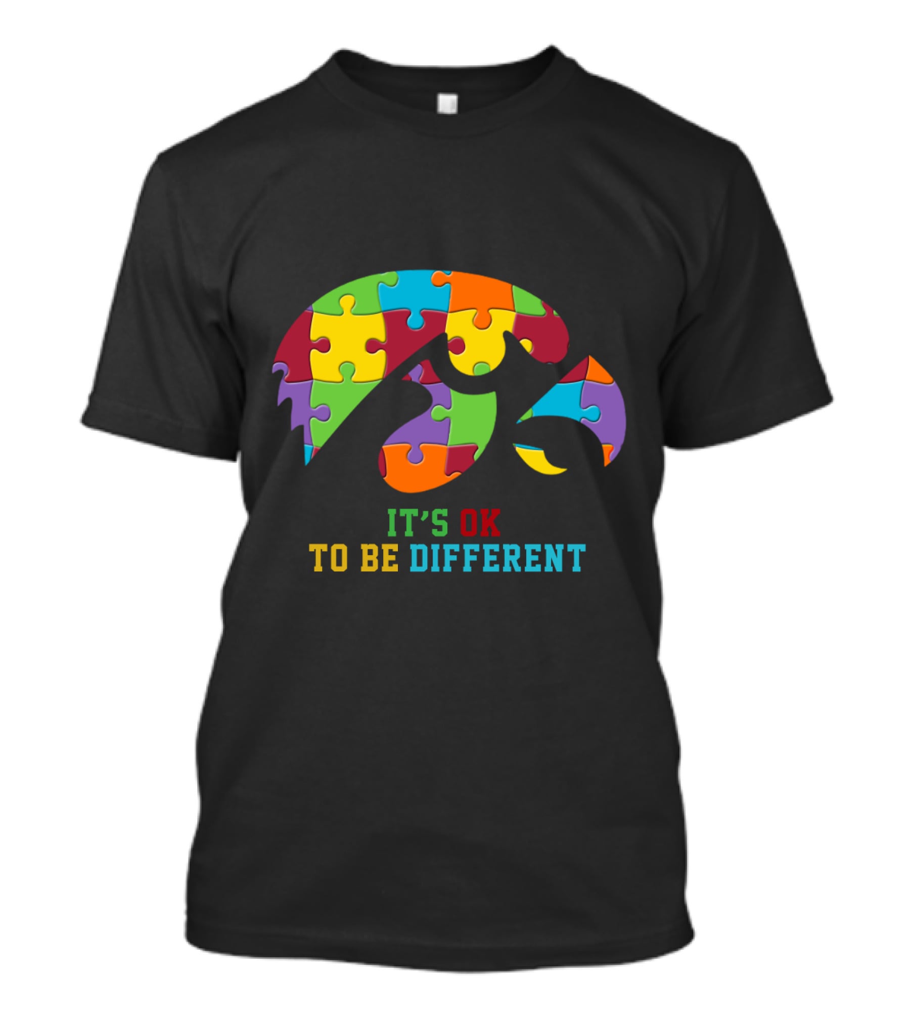 It's Ok To Be Different Iowa Hawkeyes Autism Puzzle T-Shirt