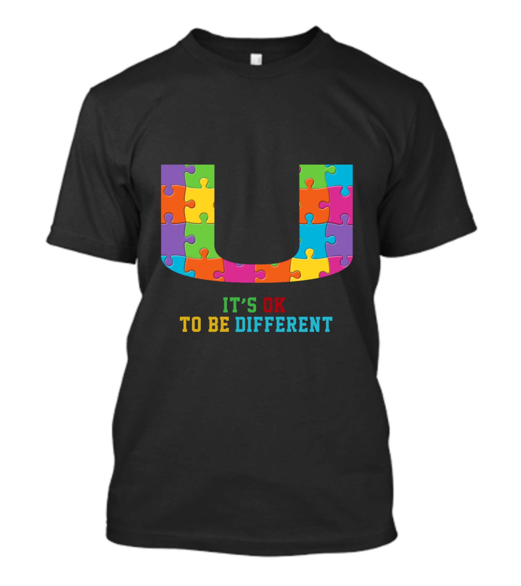 U It's Ok To Be Different Puzzle Pieces T-Shirt