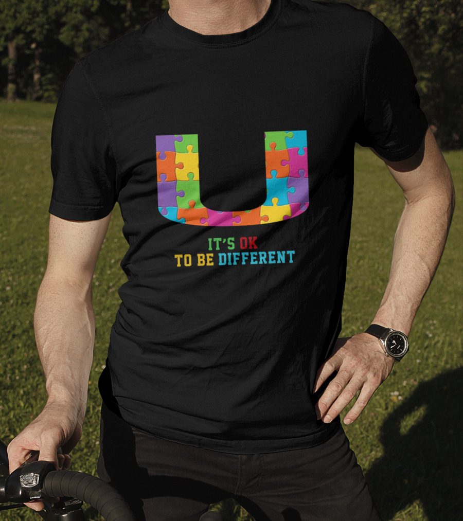 U It's Ok To Be Different Puzzle Pieces T-Shirt