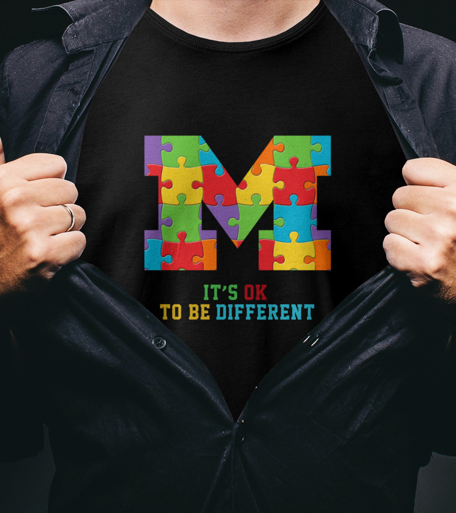 M It's Ok To Be Different Puzzle T-Shirt