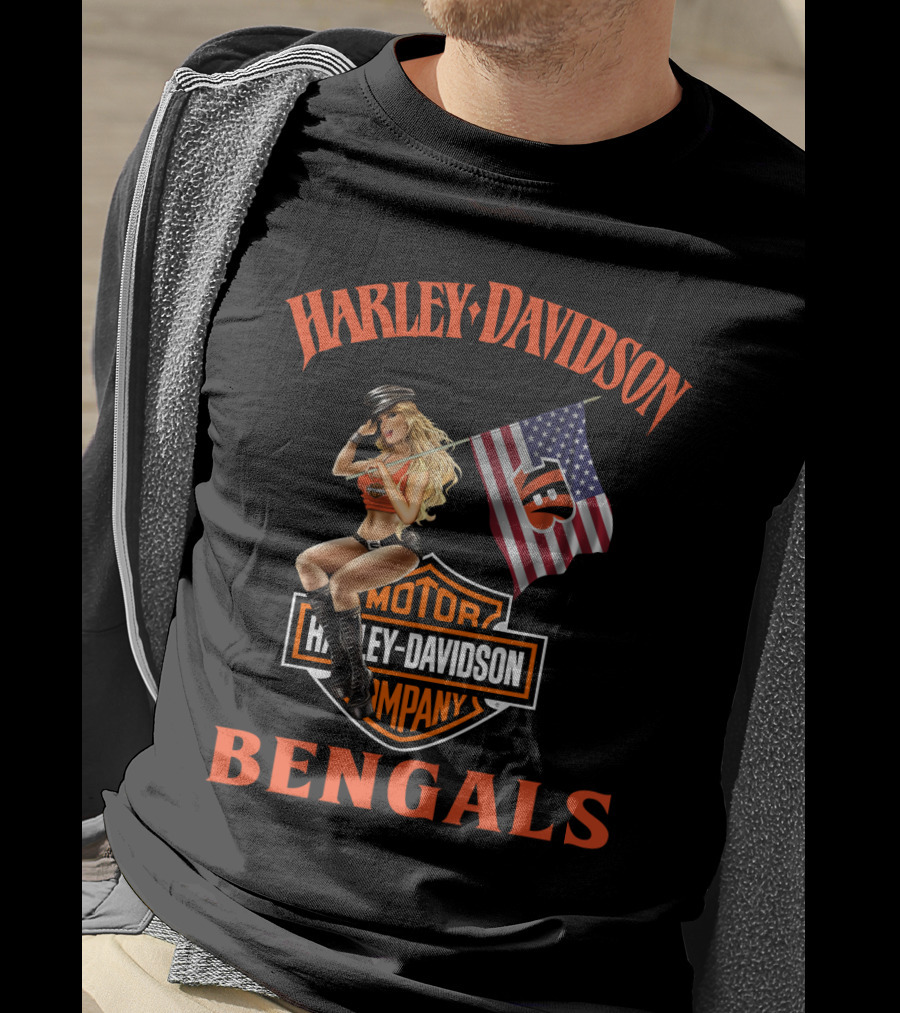 Harley Davidson Motor Company Bengals Nflcb1 T-Shirt