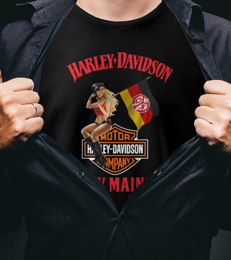 Harley Davidson 1. Fsv Mainz 05 Bundesliga Flag Girl T-Shirt