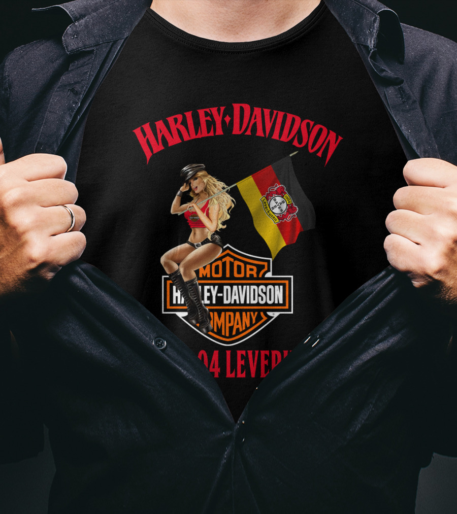 Harley Davidson Bayer 04 Leverkusen Motor Company Flag T-Shirt
