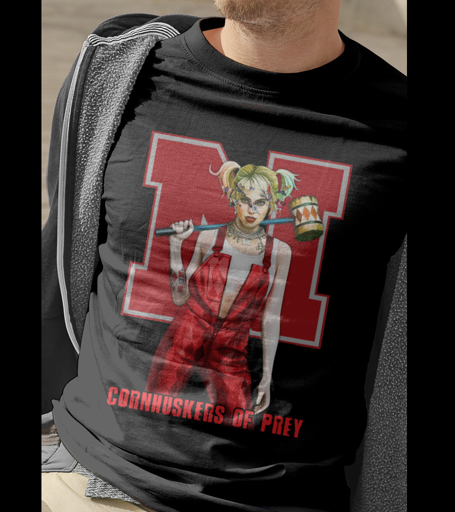 Cornhuskers Of Prey N Logo With Character Mallet T-Shirt