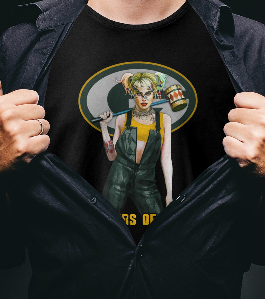 Packers Of Prey Green Bay Football Harley Quinn T-Shirt