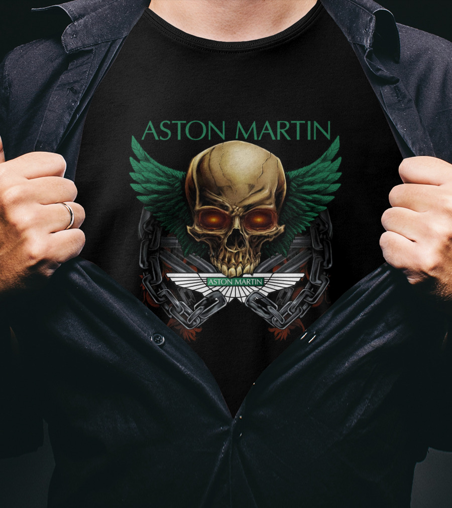 Aston Martin Winged Skull And Chains T-Shirt