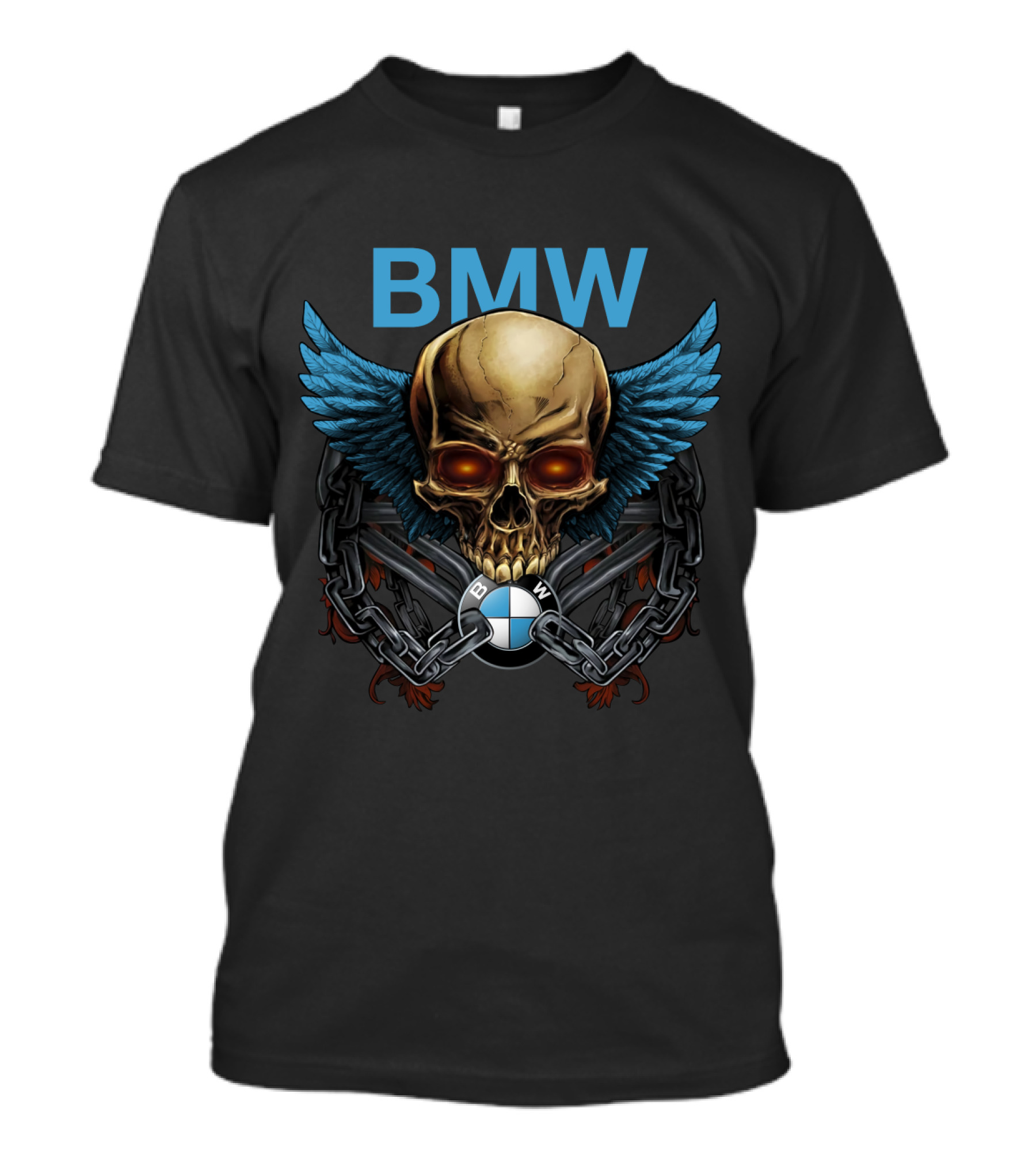 Bmw Winged Skull Chain T-Shirt