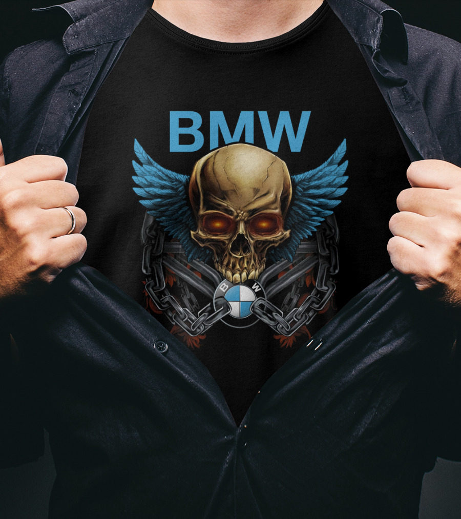 Bmw Winged Skull Chain T-Shirt