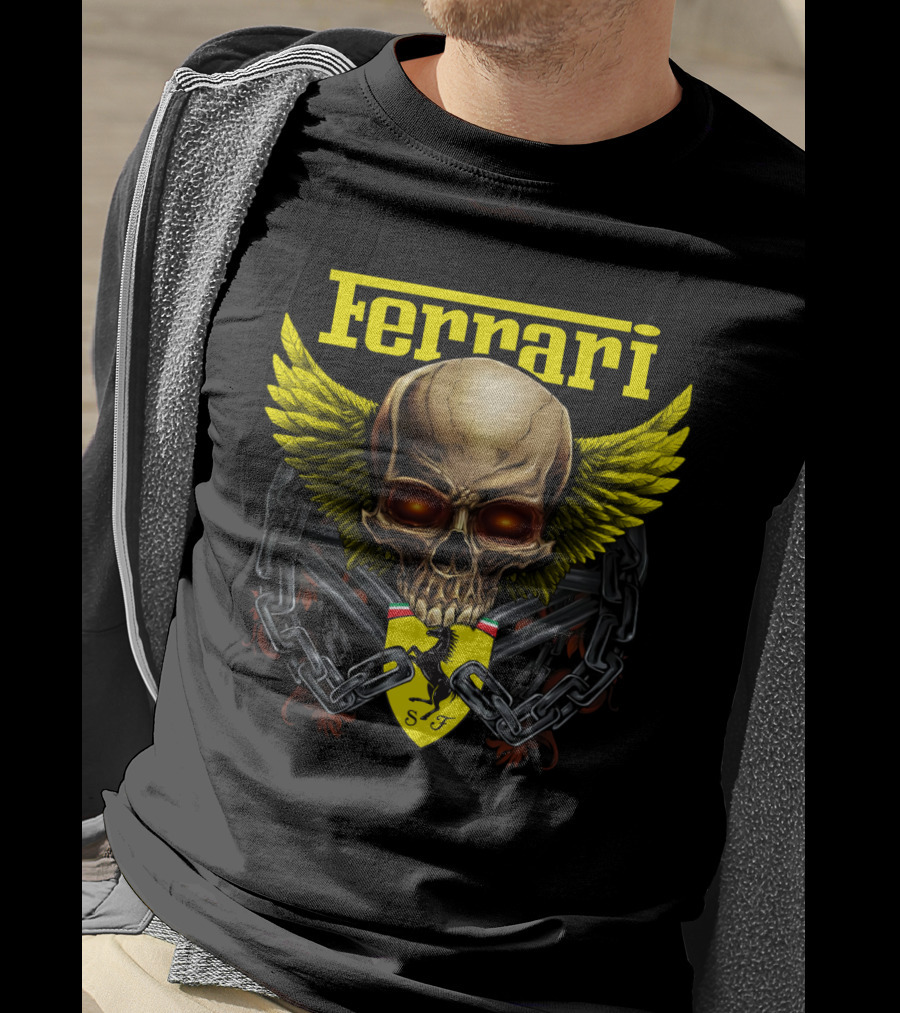 Ferrari Dh 22 Skull Wings Chains Sf T-Shirt