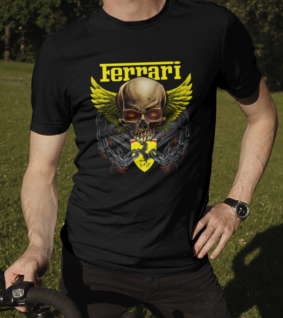 Ferrari Dh 22 Skull Wings Chains Sf T-Shirt