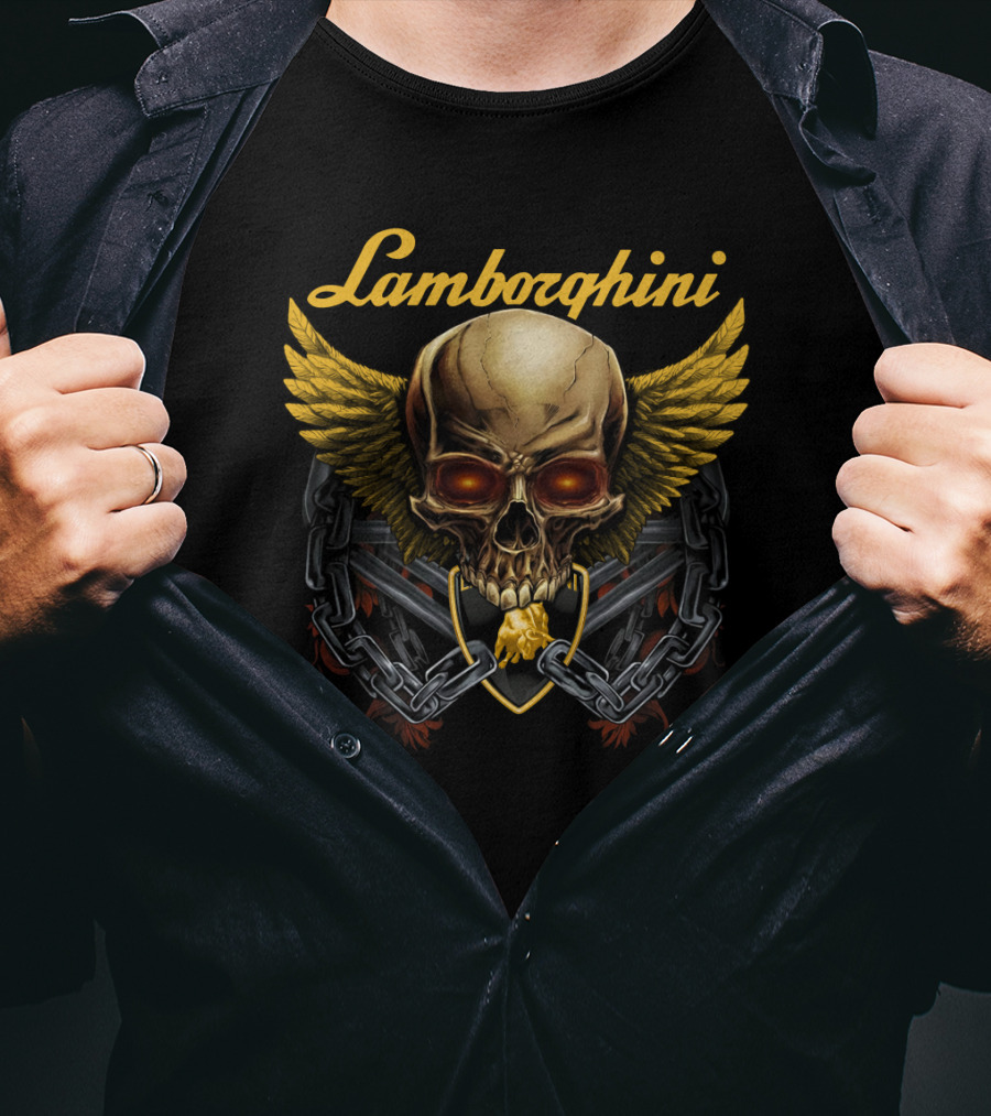 Lamborghini Skull Wings Chains Emblem Dh T-Shirt