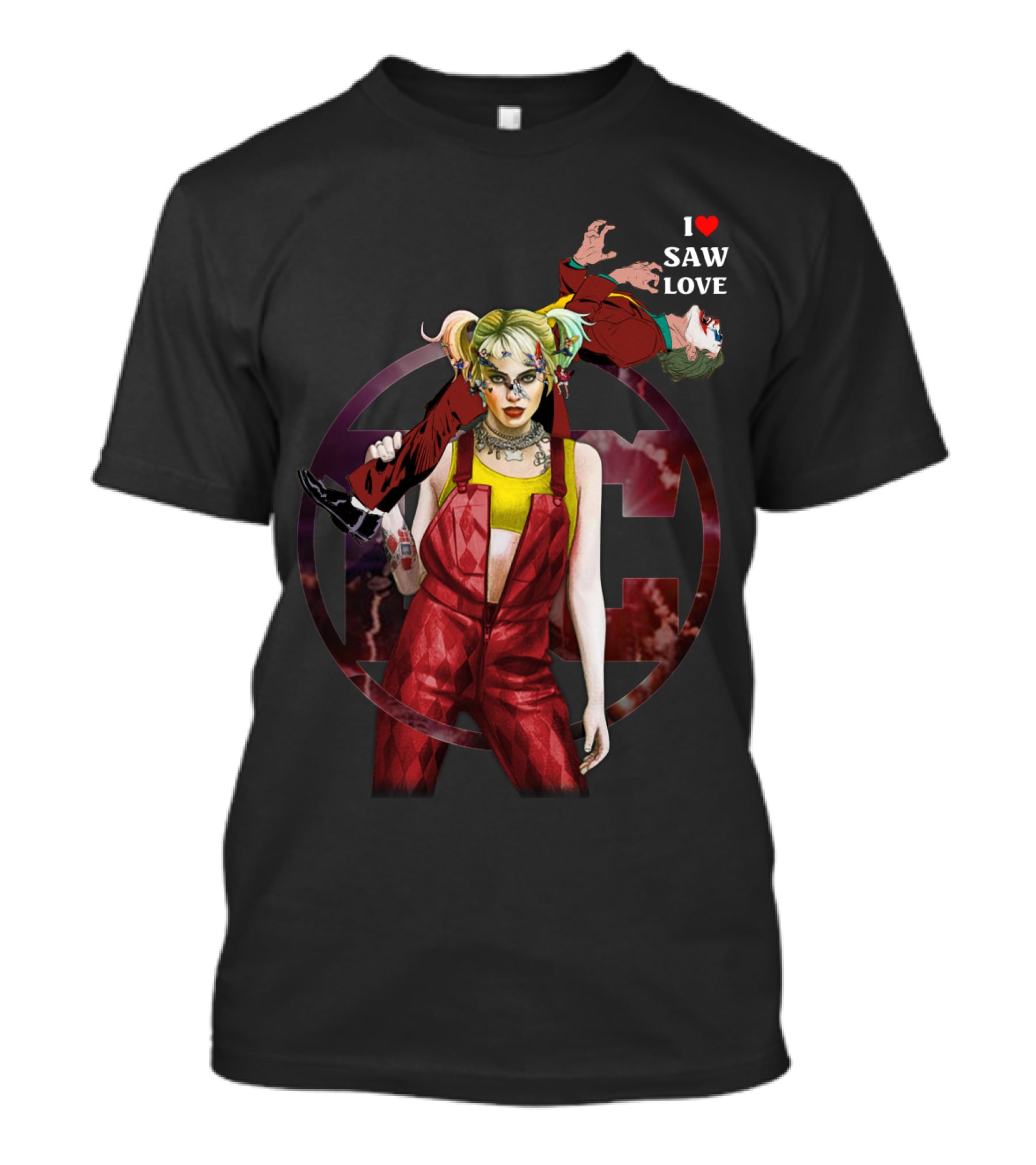Harley Quinn Joker I Heart Saw Love T-Shirt