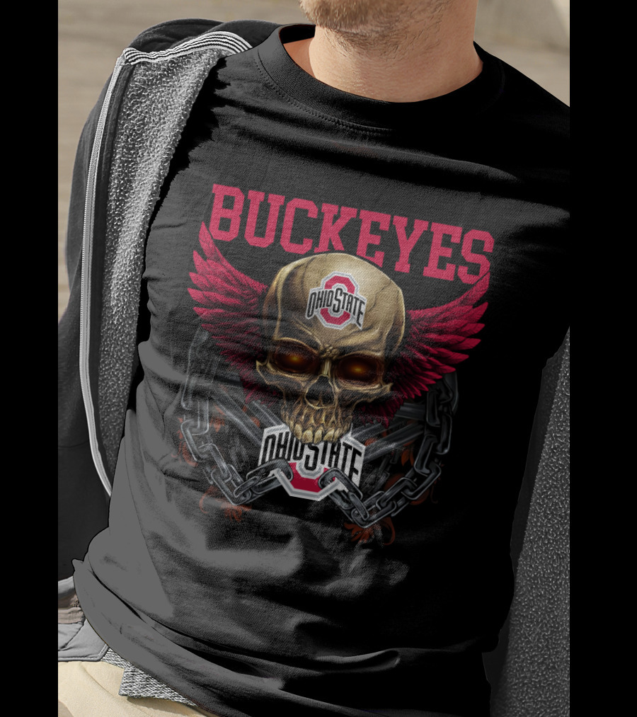 Buckeyes Ohio State Skull Wings Ncaa Osb T-Shirt