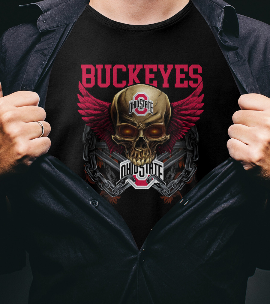 Buckeyes Ohio State Skull Wings Ncaa Osb T-Shirt