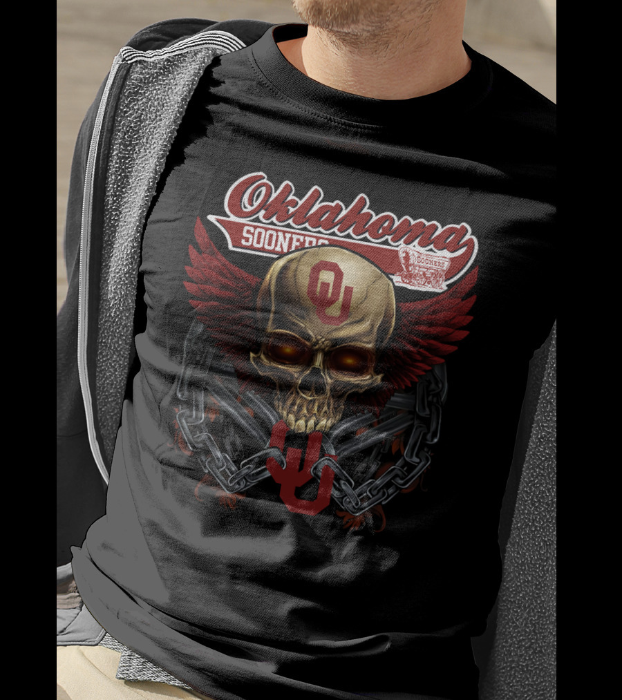 Oklahoma Sooners Skull Wings Ou Ncaa Os T-Shirt