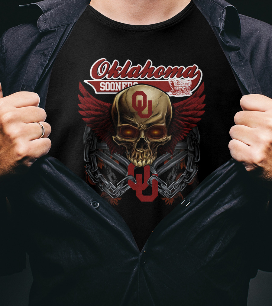 Oklahoma Sooners Skull Wings Ou Ncaa Os T-Shirt