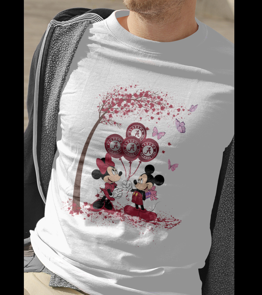 Ncaa Alabama Crimson Tide Minnie And Mickey Balloons T-Shirt