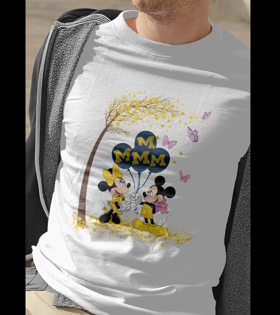 Ncaa Michigan Wolverines Minnie Mickey Balloons T-Shirt