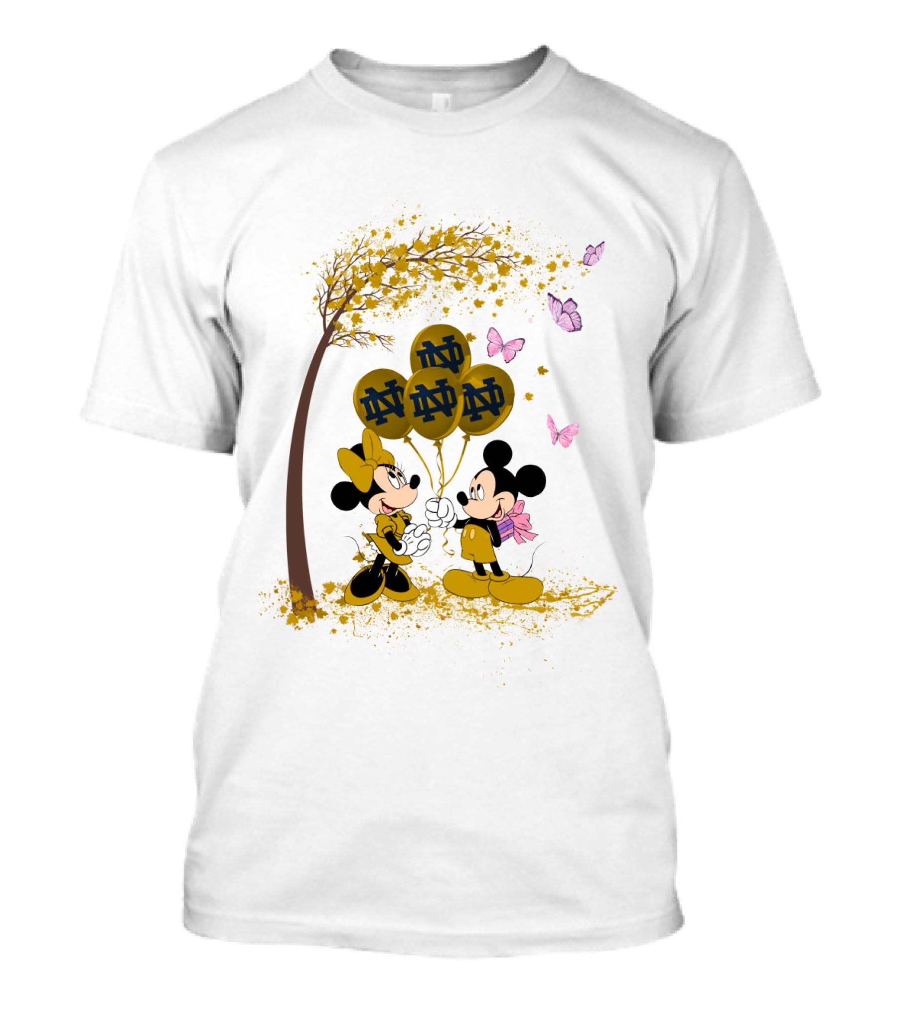 Ncaa Notre Dame Fighting Irish Minnie And Mickey Balloons T-Shirt