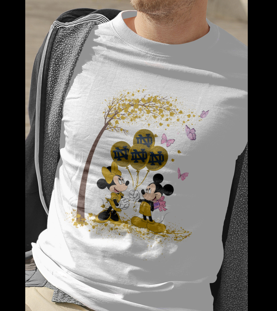 Ncaa Notre Dame Fighting Irish Minnie And Mickey Balloons T-Shirt