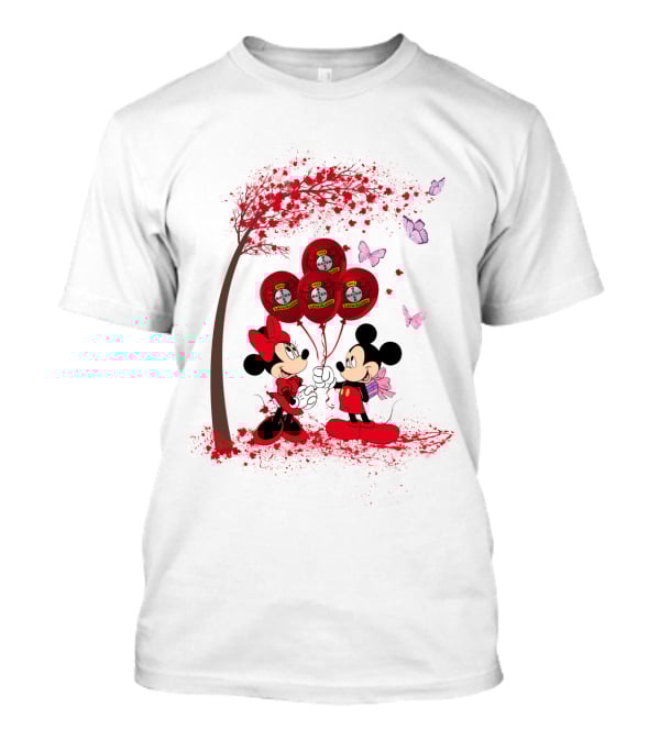 Bundesliga Bayer 04 Leverkusen Balloons With Mickey And Minnie T-Shirt