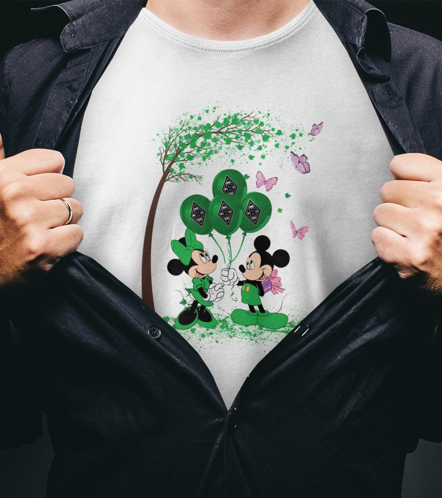 DH 29 Bundesliga Borussia Mönchengladbach Mickey Minnie Balloons T-Shirt