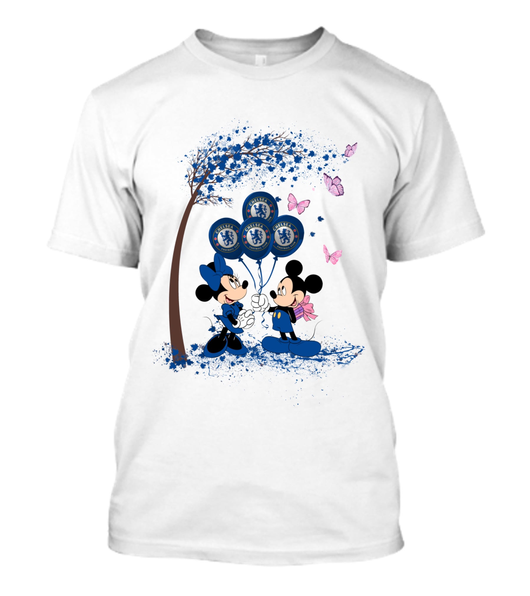 DH 29 Premier League Chelsea Mickey And Minnie Balloons T-Shirt