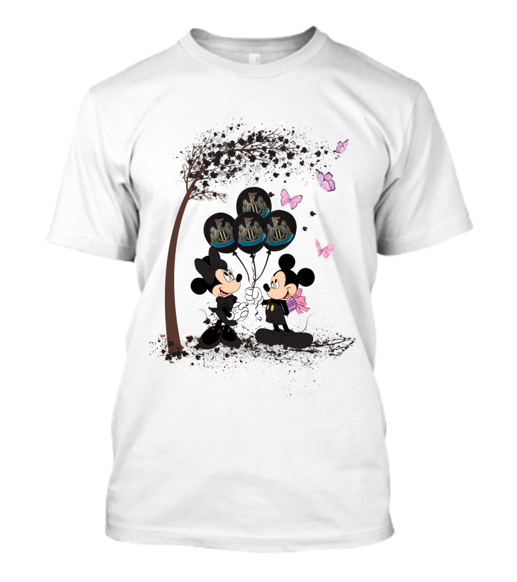 Newcastle United Balloon Celebration With Iconic Cartoon Characters T-Shirt