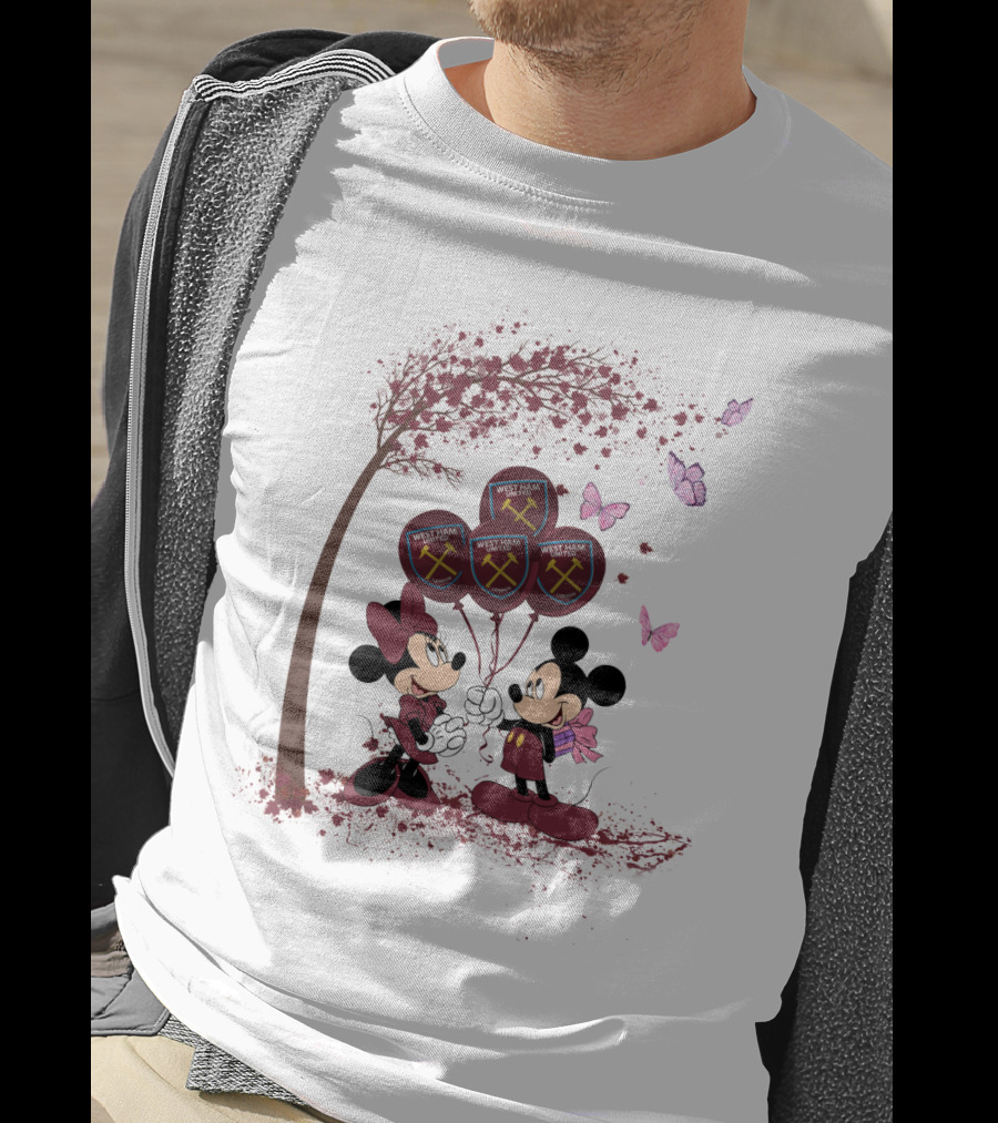 DH 29 Premier League West Ham United Balloons Minnie Mouse Mickey Mouse T-Shirt