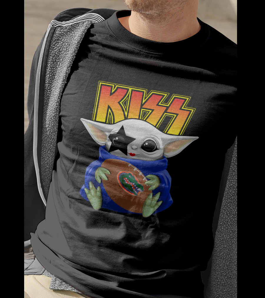 KISS Baby Yoda Paul Stanley Florida Gators Football T-Shirt