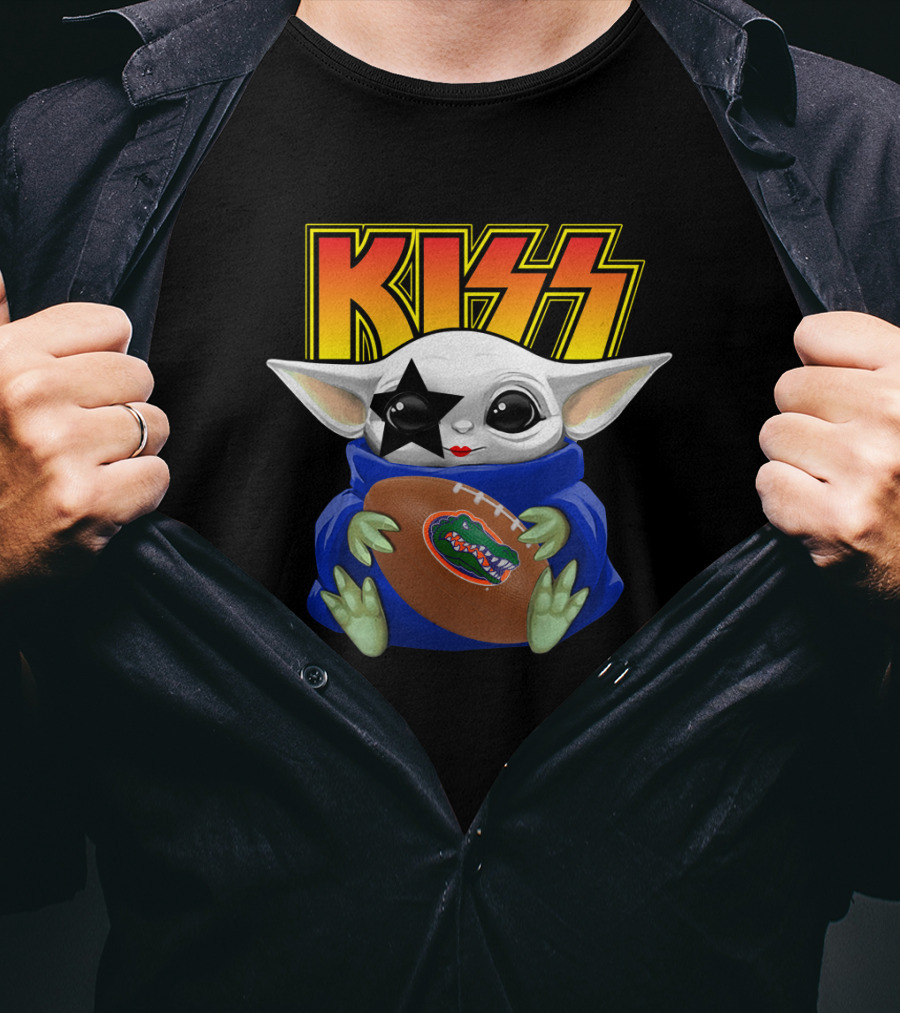 KISS Baby Yoda Paul Stanley Florida Gators Football T-Shirt