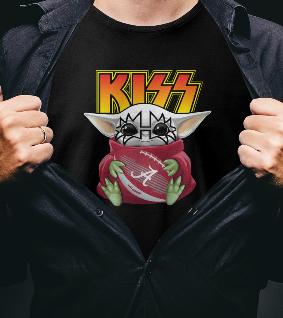 KISS Tommy Thayer Alabama Crimson Tide Yoda Football T-Shirt