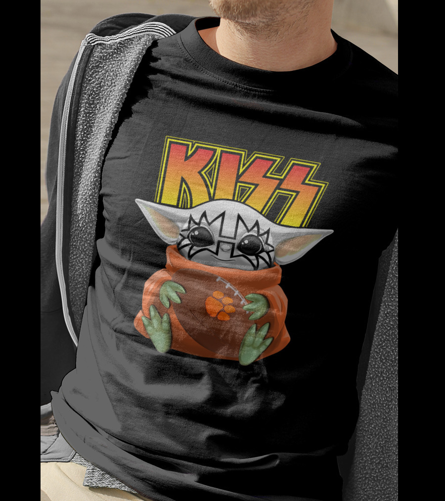 KISS Baby Yoda Clemson Tigers Football T-Shirt