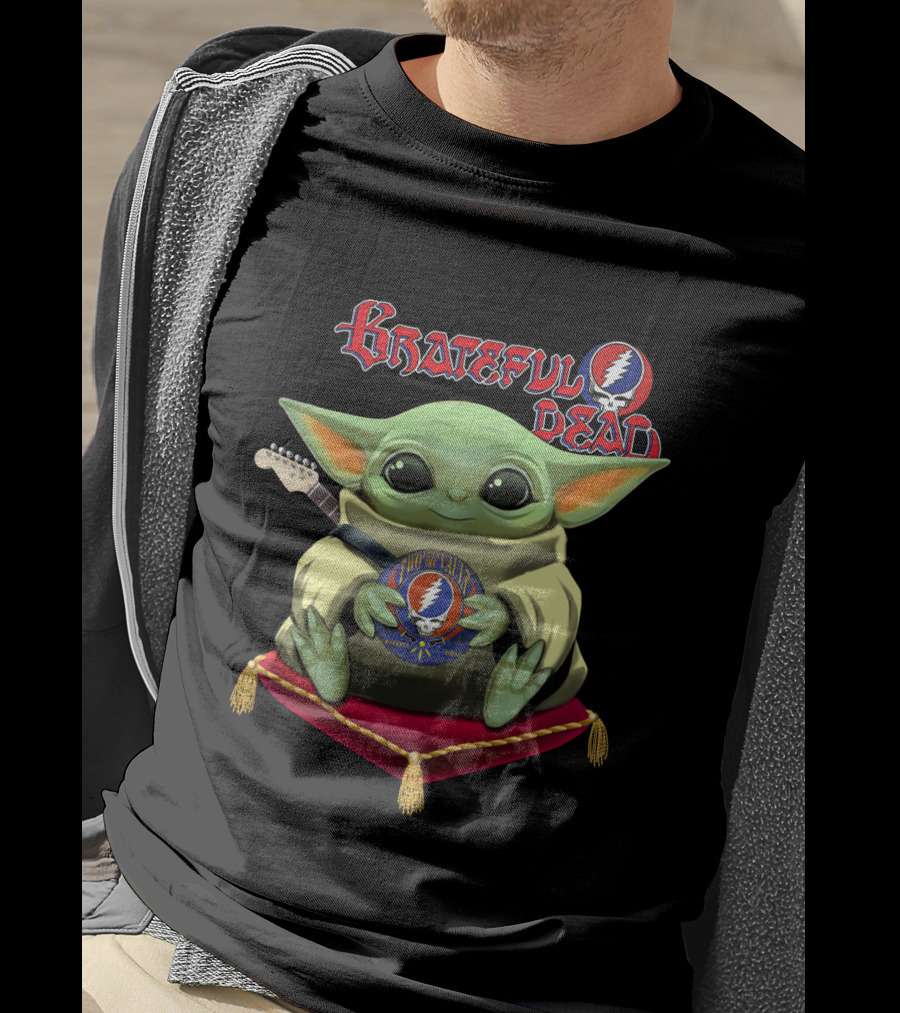 Grateful Dead Baby Alien With Guitar And Steal Your Face T-Shirt