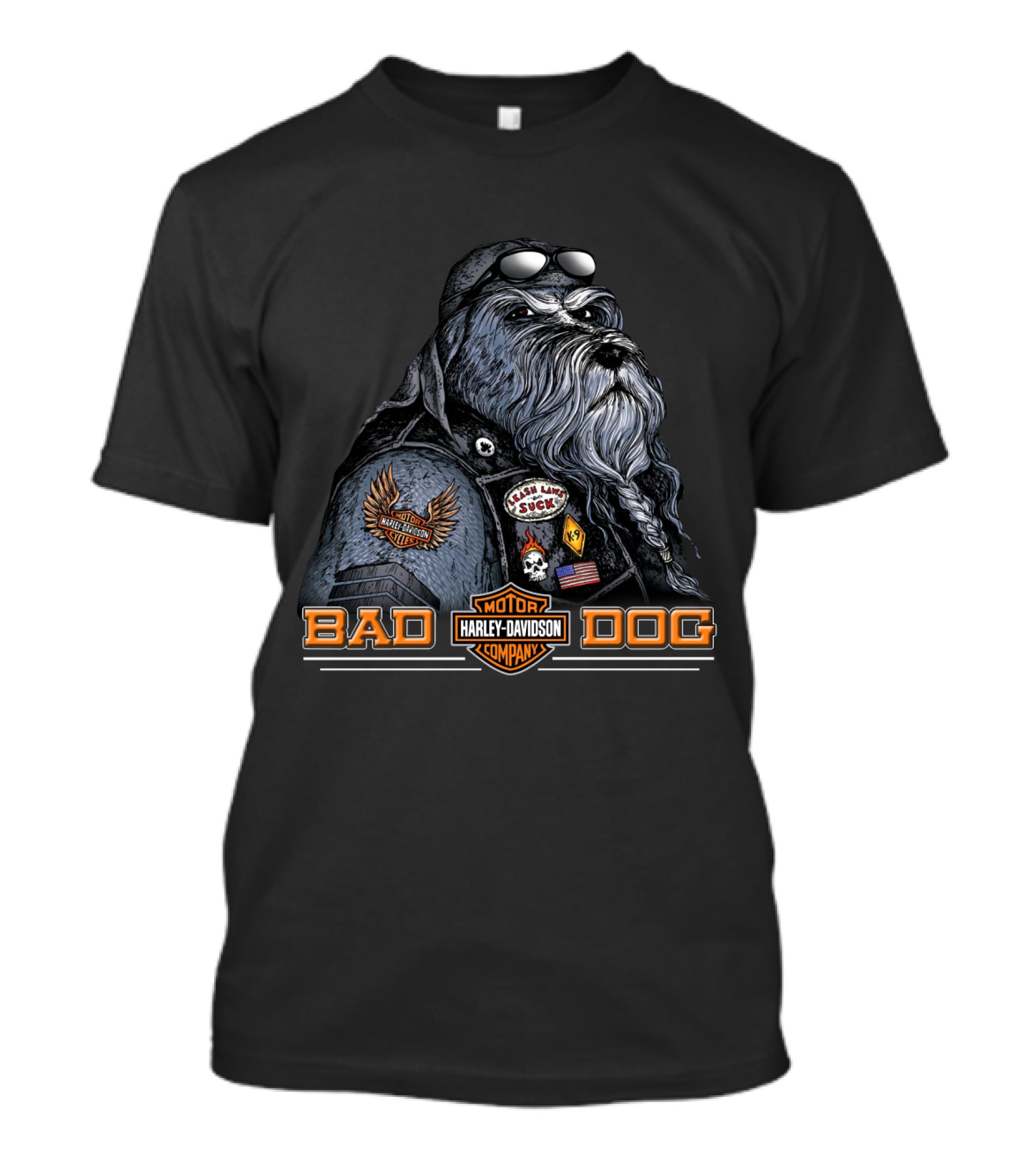 Bad Dog Harley Davidson Motorcycle Company Rugged Biker T-Shirt