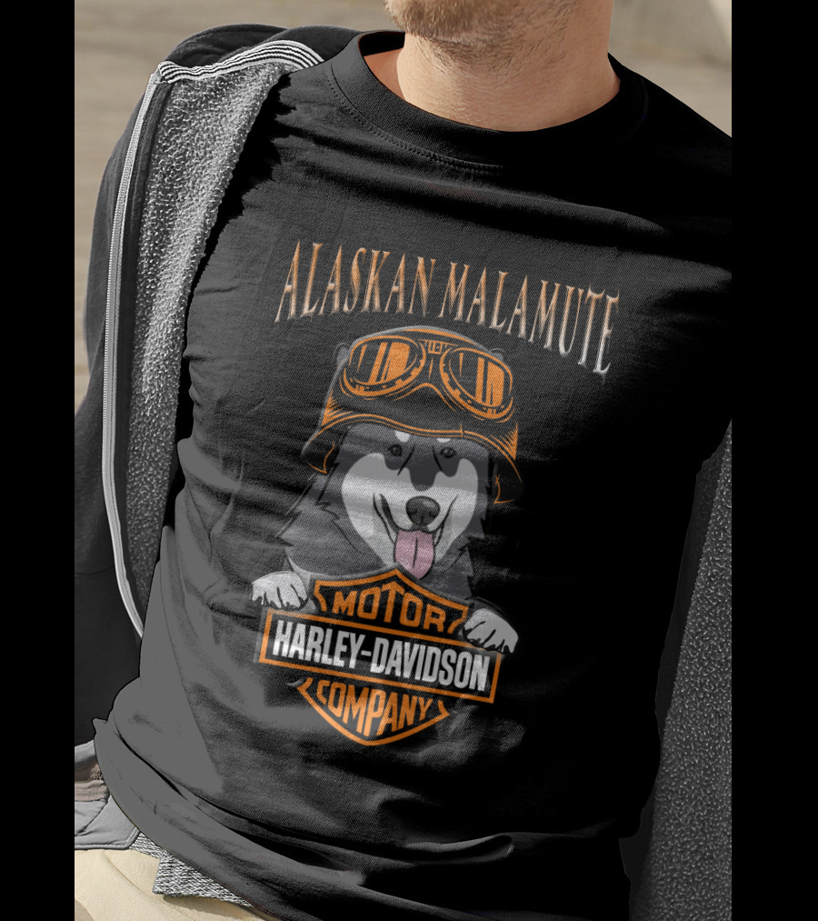 Alaskan Malamute Harley Davidson Motor Company T-Shirt