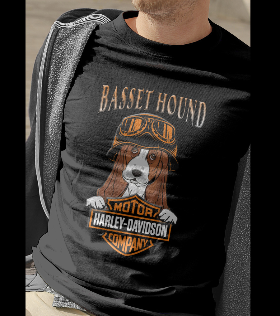 Basset Hound Harley Davidson Motor Company T-Shirt