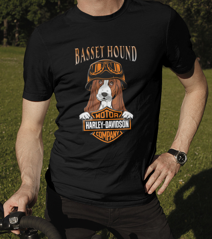 Basset Hound Harley Davidson Motor Company T-Shirt