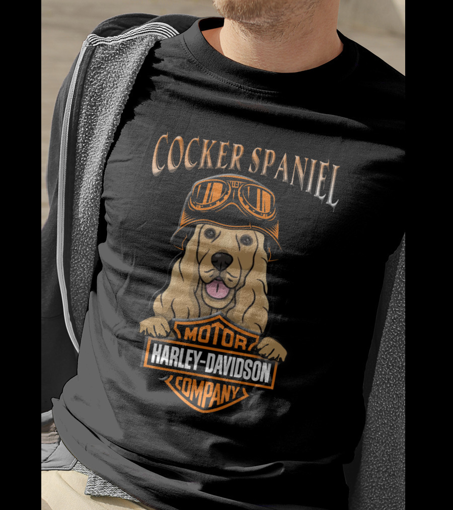 Cocker Spaniel Harley Davidson Motor Company T-Shirt