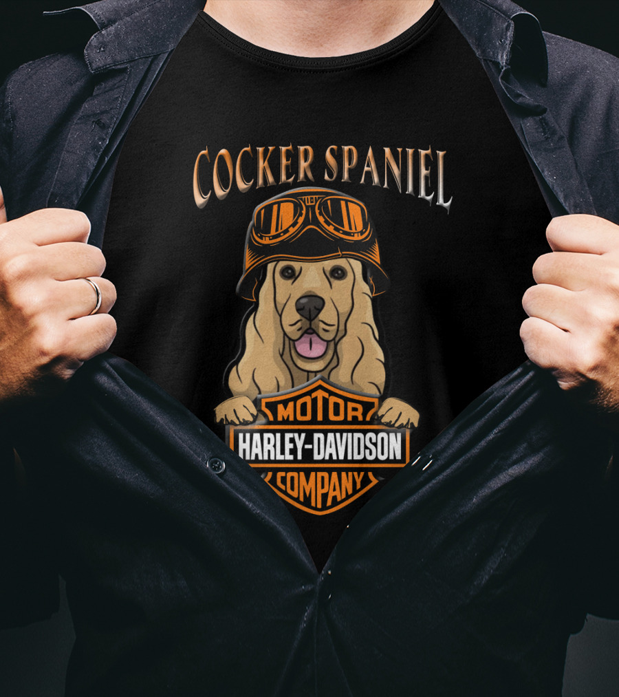 Cocker Spaniel Harley Davidson Motor Company T-Shirt