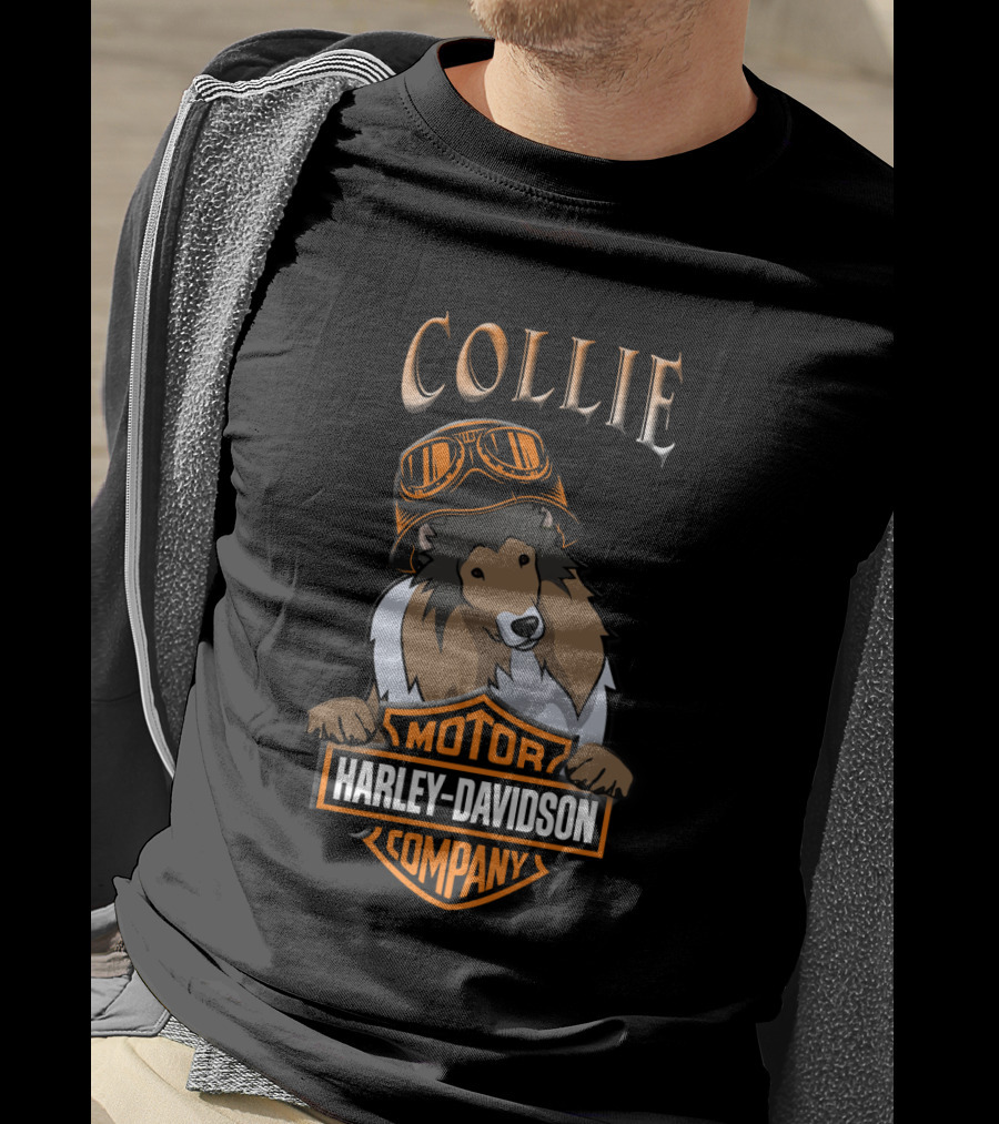 Collie Harley Davidson Motorcycle Company Collies Dh 33 T-Shirt
