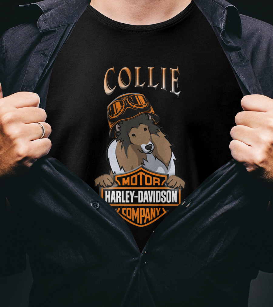 Collie Harley Davidson Motorcycle Company Collies Dh 33 T-Shirt