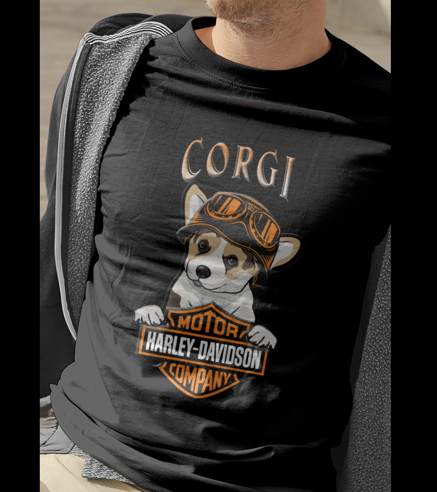 Corgi Motor Harley Davidson Company T-Shirt