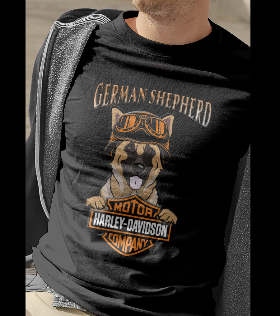 German Shepherd Harley Davidson Motorcycle Company T-Shirt