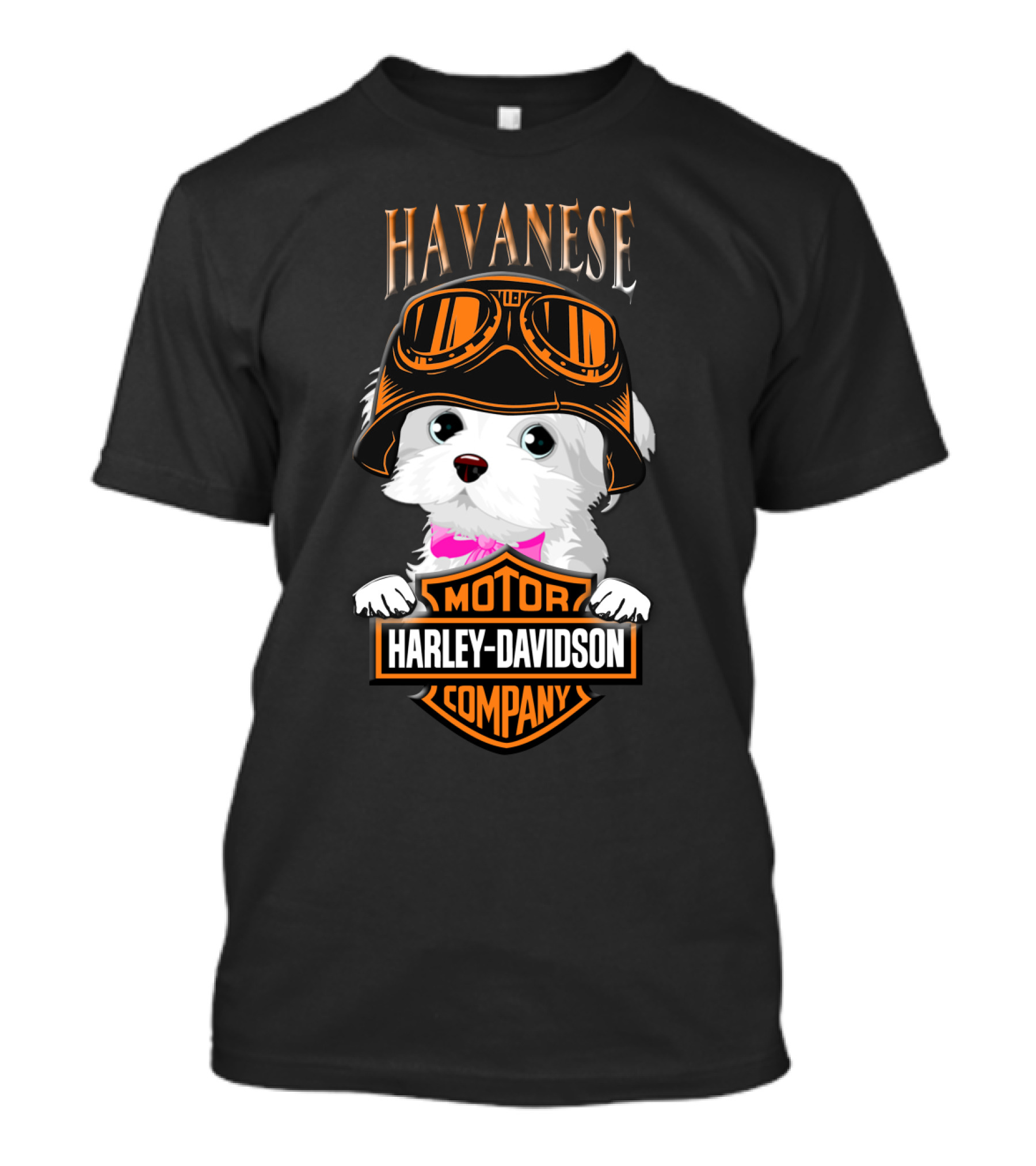 Havanese Harley Davidson Motor Company Dog With Goggles T-Shirt