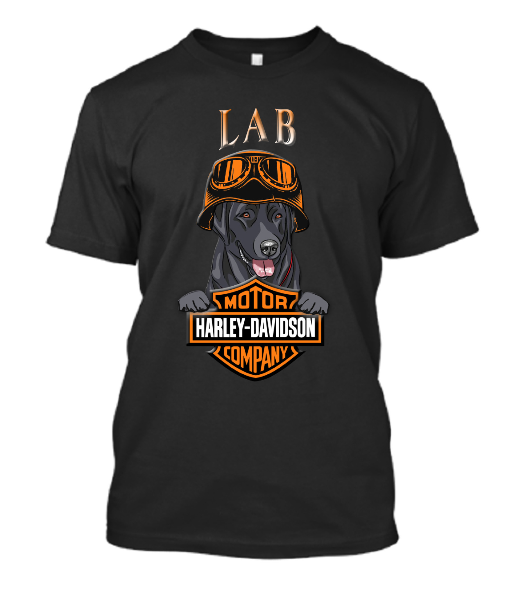 Lab Harley Davidson Company Motor Lab Dog With Goggles T-Shirt