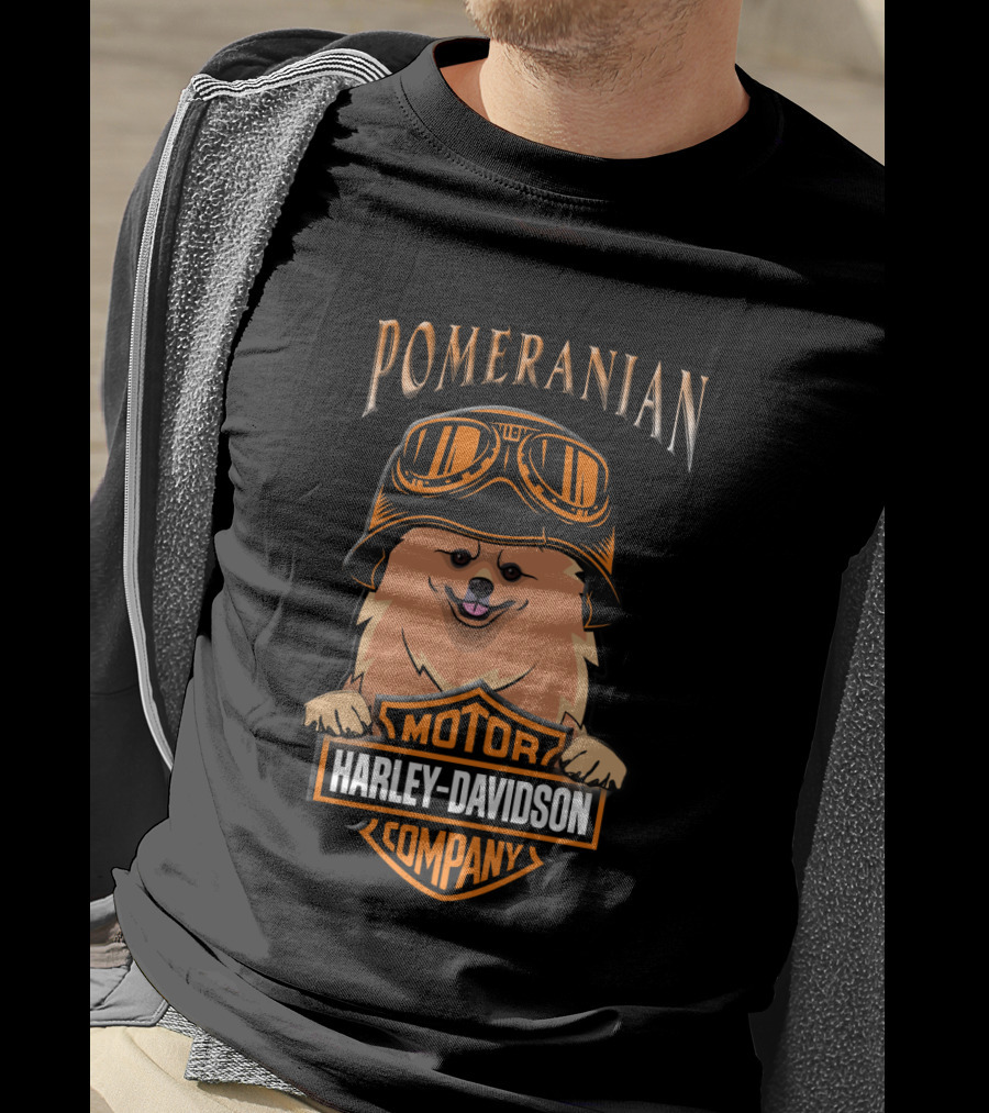 Pomeranian Harley Davidson Motor Company T-Shirt
